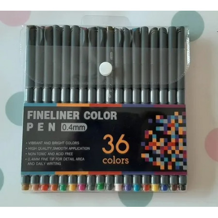 Lapices Fineliner 0,4mm 36 Colores Punta Fina Colored Pen