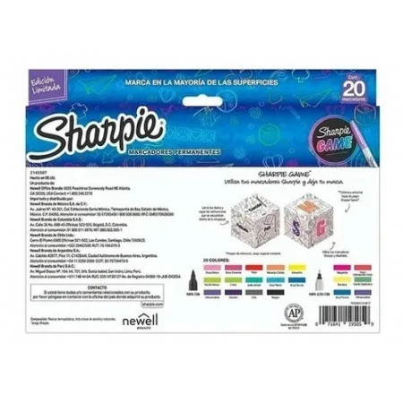 Marcadores Sharpie Game 20 Colores Edición Limitada