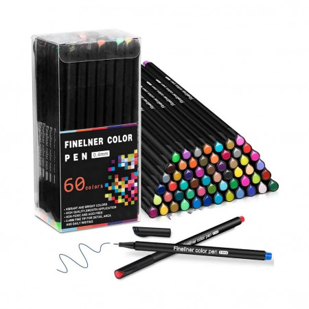 Lapices Fineliner 0,4mm 60 Colores Punta Fina Colores Pen