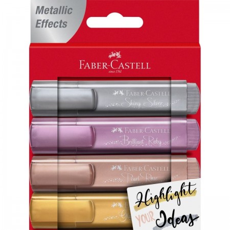 Destacador Faber Castell Effects Metallic 4 Colores