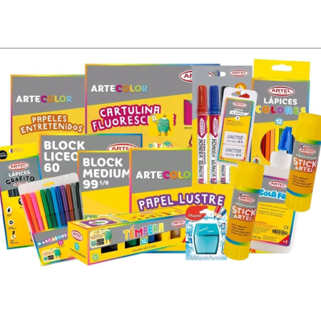 Pack 20 Artículos Escolares Artel / Proarte