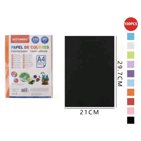 Papel Colores Resma 100 hjs A4 80G