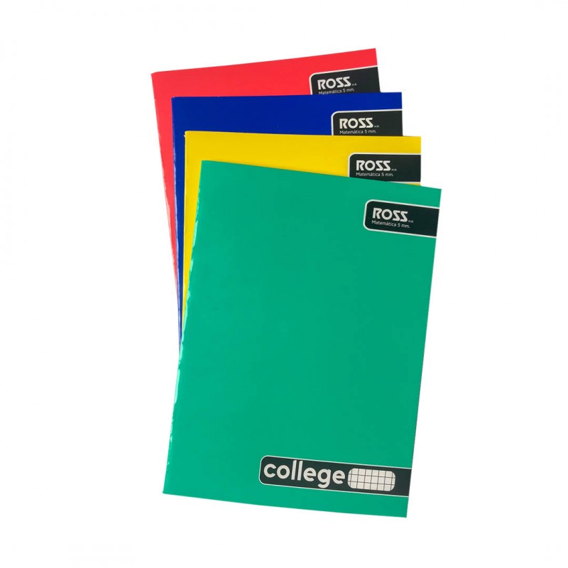 10 Cuaderno College 80 Hojas Mat 5mm Ross