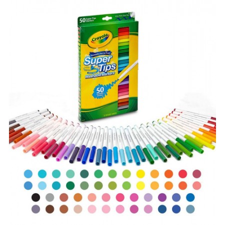 Crayola Super Tips 50 Colores Marcadores De Tinta