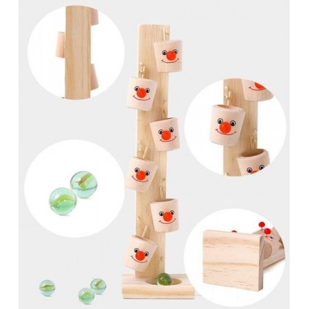 Juguete De Domino De Madera 6 Cubos Y Canica Montessori