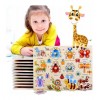 Set 5 Puzzles Botones Encaje Madera