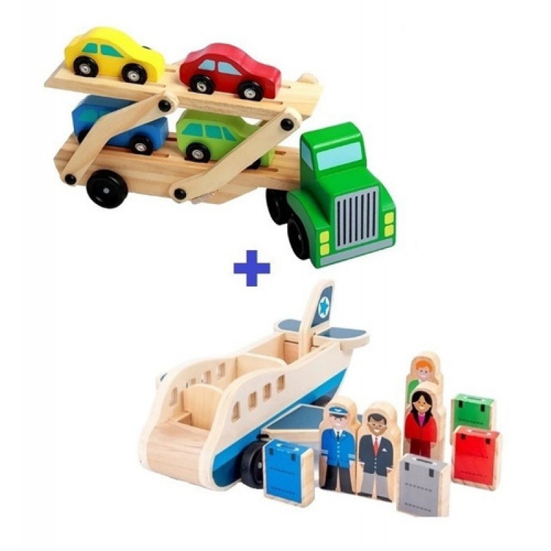 Pack Camión + Avión De Madera