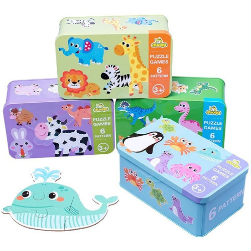 Pack 4 Puzzles Cajas Metálicas 6 En 1