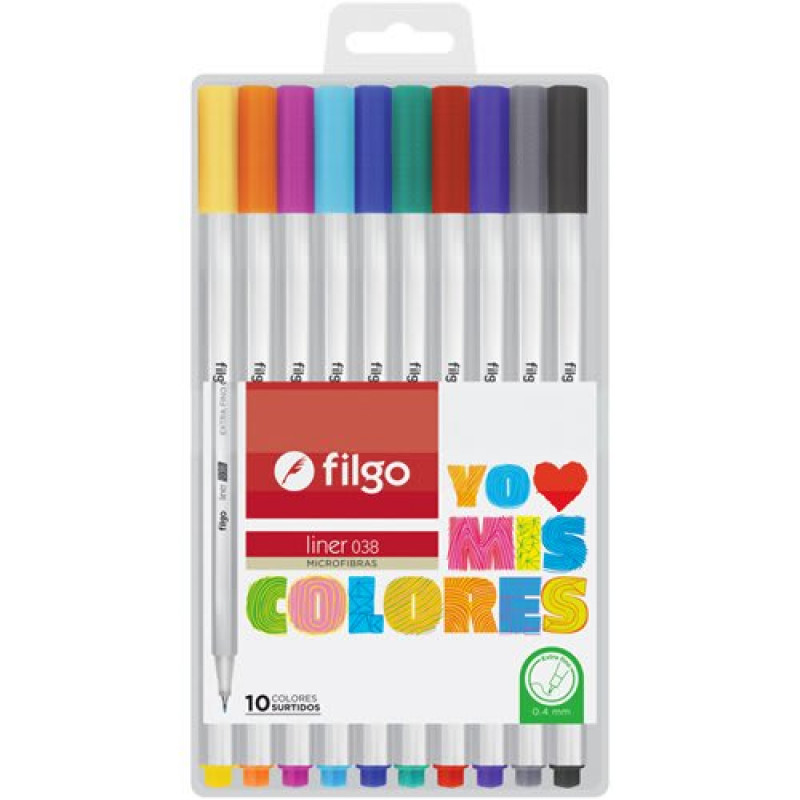 Tiralíneas 0,4 Filgo 10 Colores