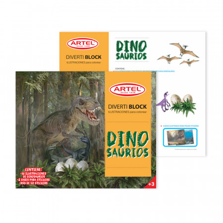 Libro Para Colorear Diverti de Dinosaurios Block Artel