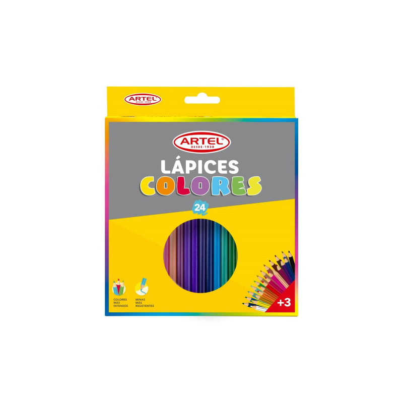 24 Lápices Colores Artel