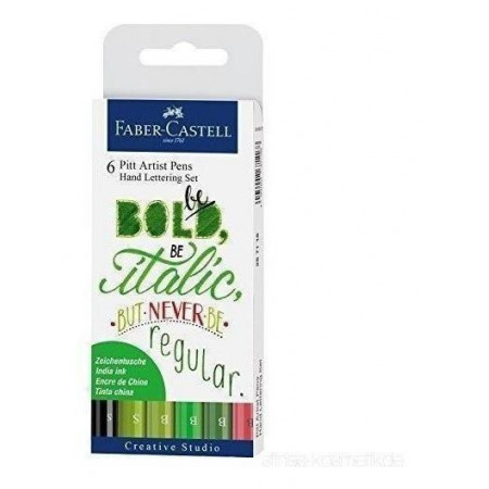 Marcadores Lettering Pitt Faber Castell 6u Be Bold Be Italic