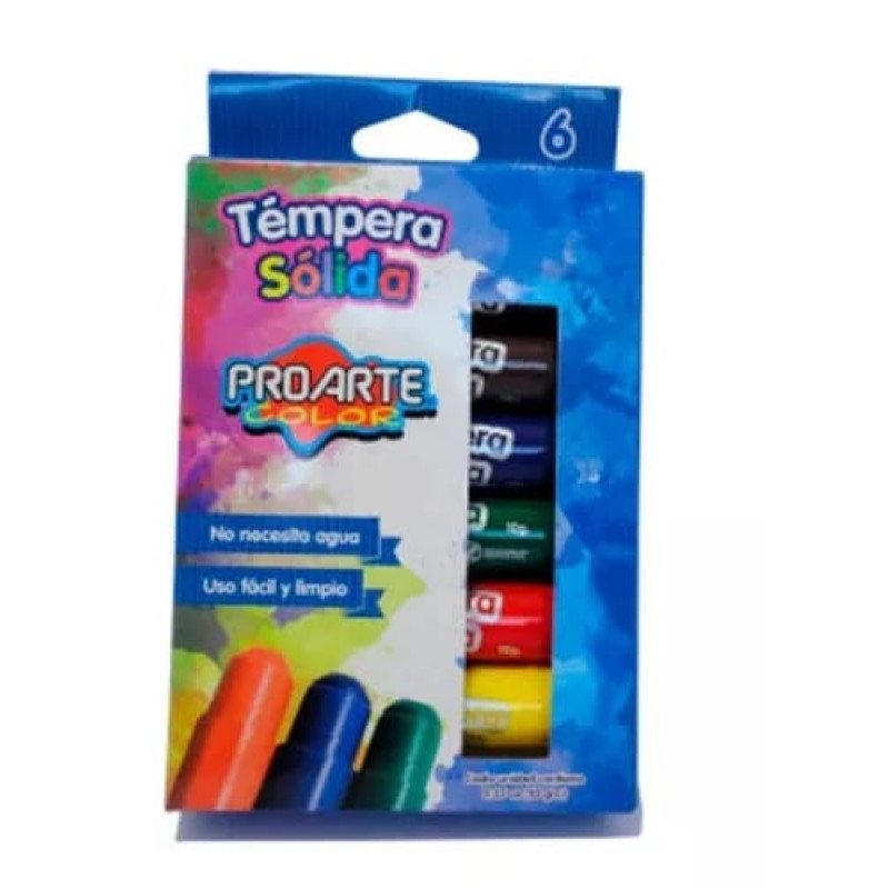 Témpera Sólida Proarte 6 Colores