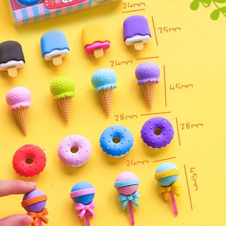 Juego de 4 gomas de borrar de caramelos kawaii
