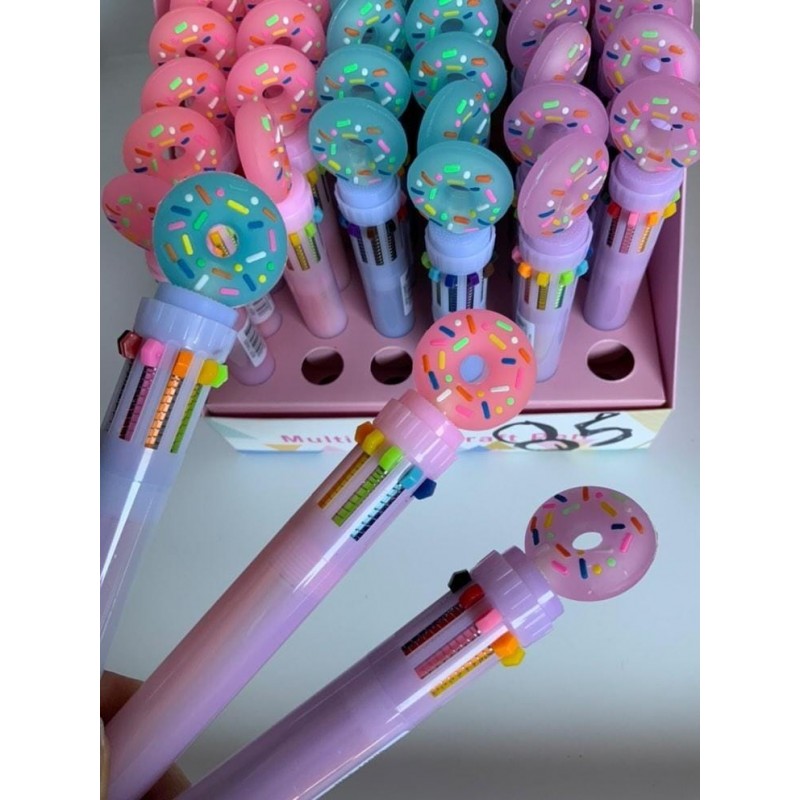 Lápiz diseño dona multicolor Kawaii (1 unidad)