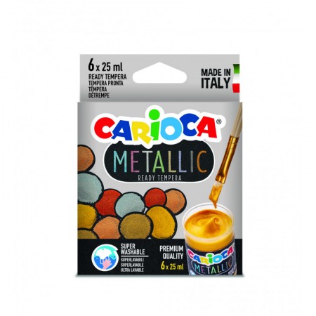 Tempera Metálicas Carioca 6 Colores