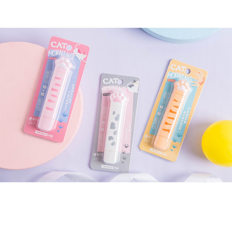 Patita De Gatito 2 En 1 Kawaii (pegamento + Corrector)