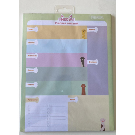 Planner Semanal Gatito Planner Semanal Gatito