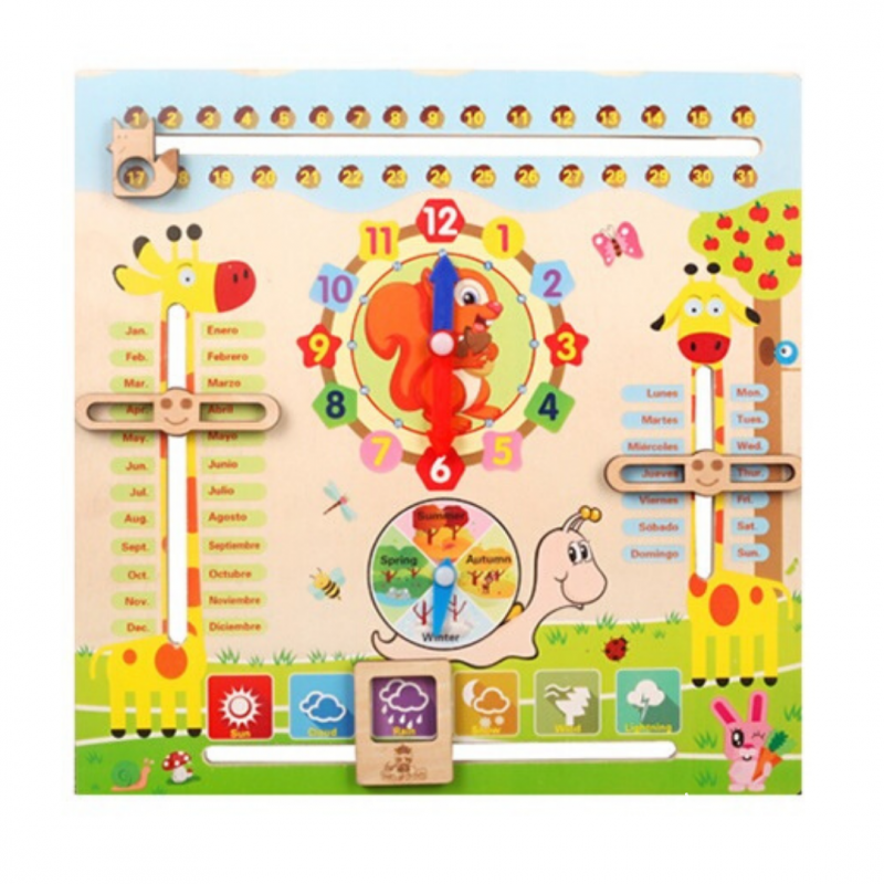 Tablero Calendario y Reloj Montessori