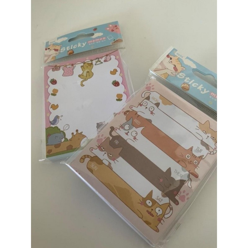 Taco gatitos pos-it papelería kawaii